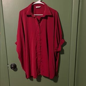 Women’s Red Button-Up Shirt